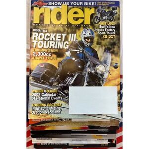 Rider Motorcycle Magazine Lot 7 Issues 2008-2009 Buell Ducati Honda Gold Wing